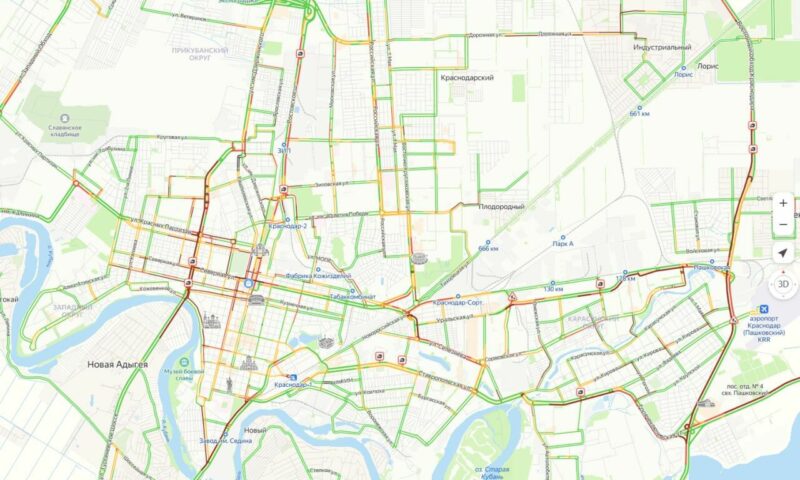 КубанскиеВести.Ру - В результате плана «Перехват» в Краснодаре возникли 10-балльные пробки